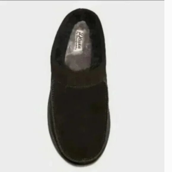 Men's dluxe by dearfoams Lith Slide Slippers Black 7 - Picture 2 of 9